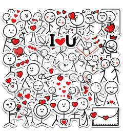 Stickman Love Stickers Pack (50 pc)
